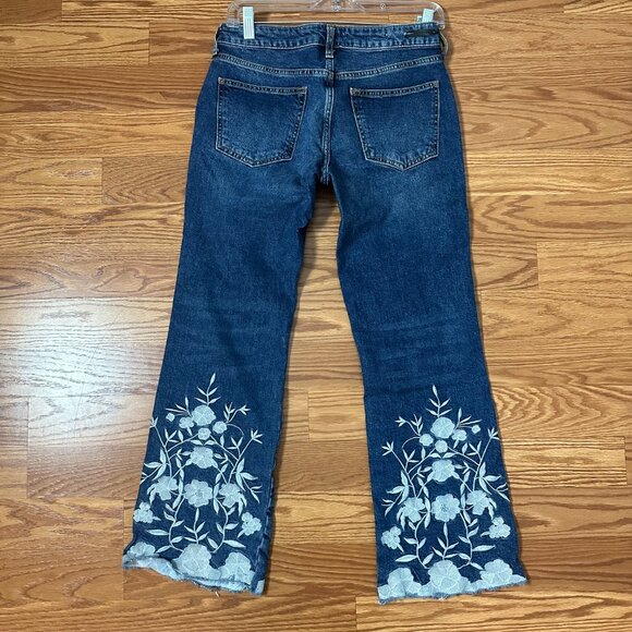 Pilcro and the Letterpress Embroidered Crop Flare Jeans Size 27 - Picture 11 of 13